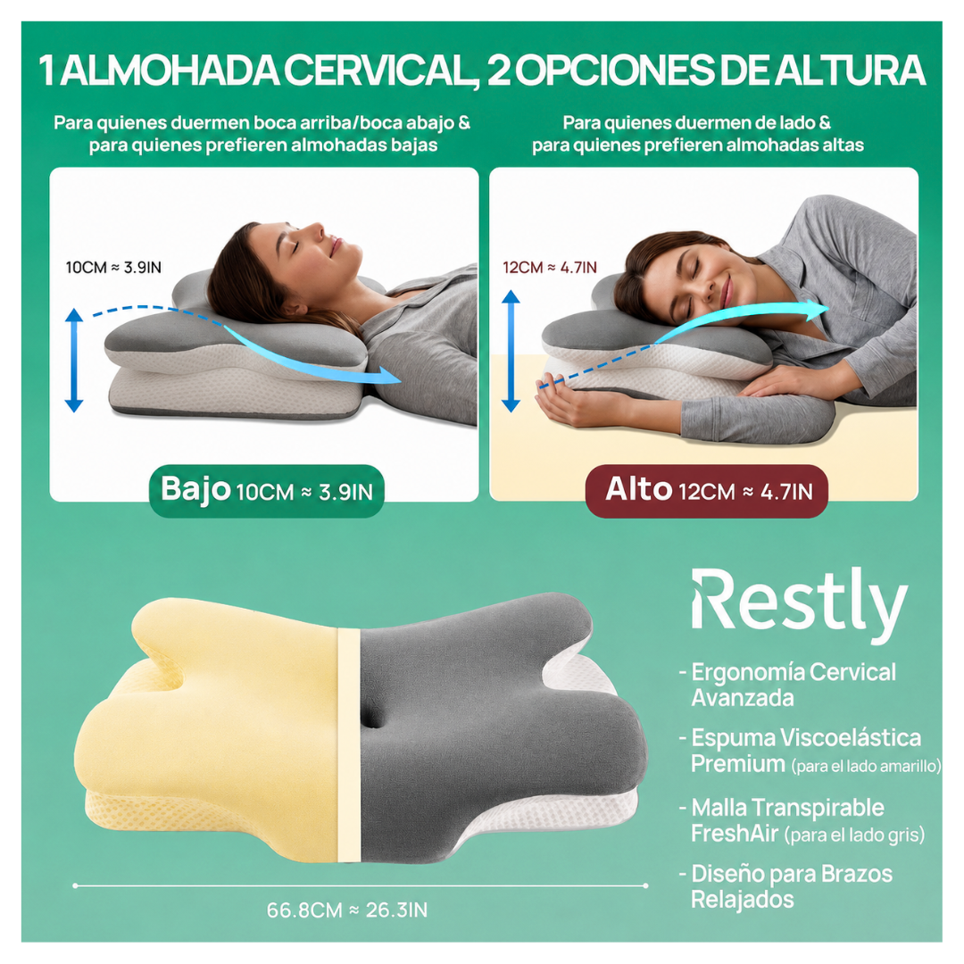 Almohada Cervical Viscoelástica para Aliviar el Dolor de Cuello